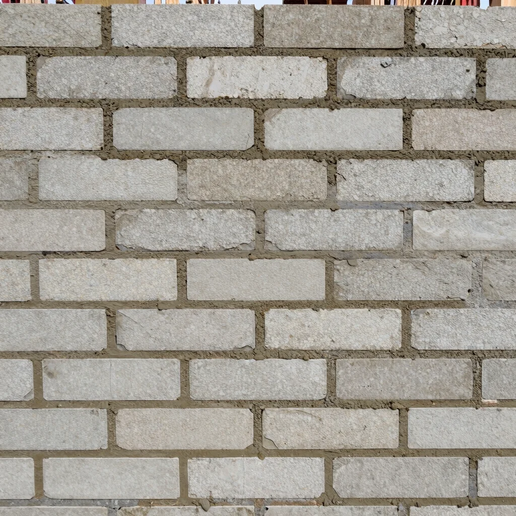 Close detail of exposed masonry courses being laid on a construction site, natural daylight, neutral stone and mortar to